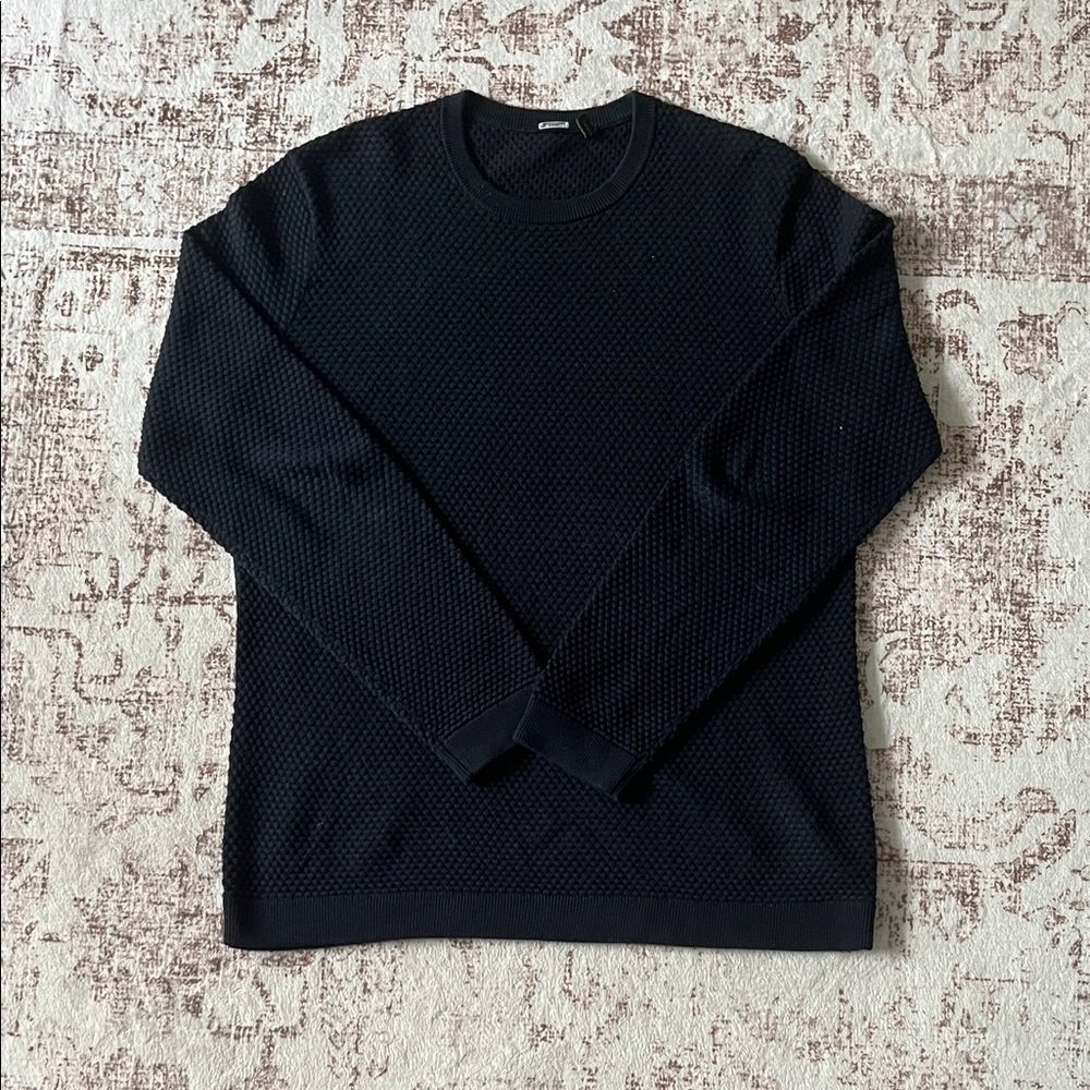 Elegant Black Crewneck Sweater for Men